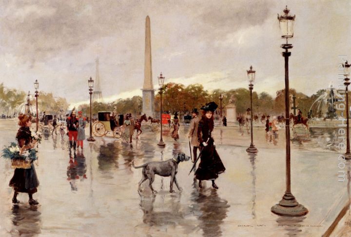 Place De La Concorde painting - Georges Stein Place De La Concorde art painting